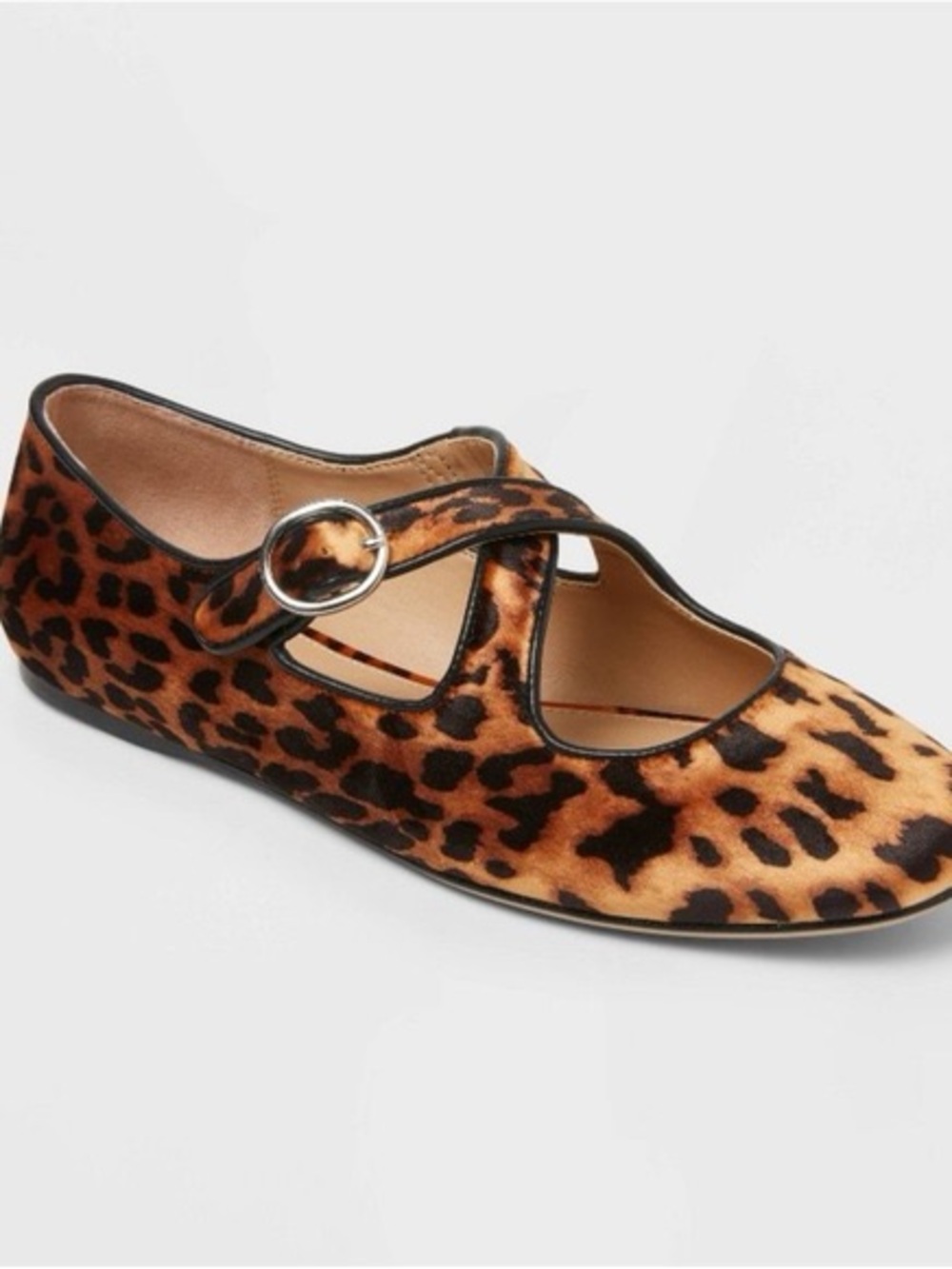 Tasmin Leopard Print Mary Jane Flat - Brown